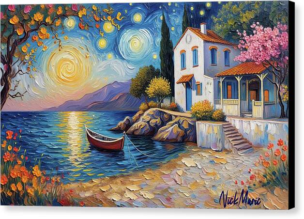 Dreamy Mediterranean scene - Canvas Print