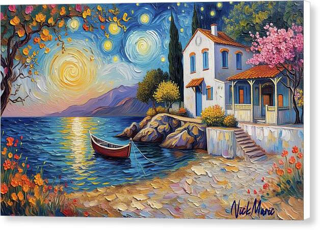 Dreamy Mediterranean scene - Canvas Print