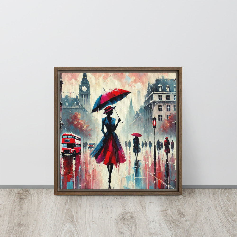 Framed canvas - Elegant Echoes in the Rain