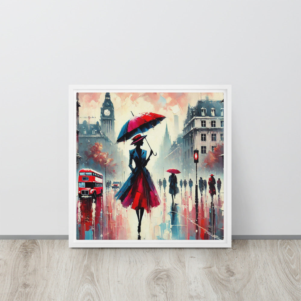 Framed canvas - Elegant Echoes in the Rain