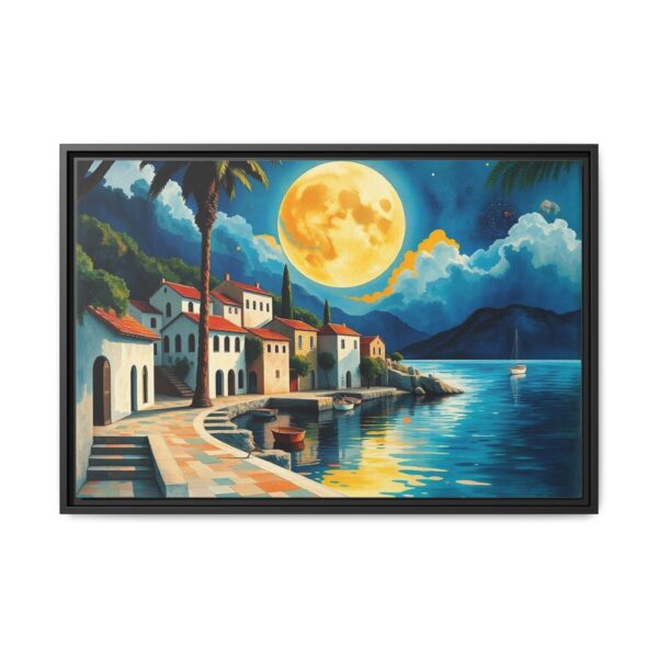 Celestial Dance on the Riviera - Framed Matte Canvas Art Print