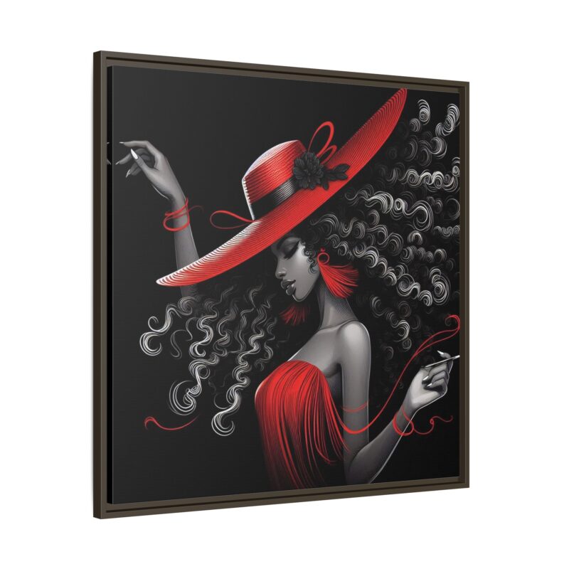 A Moment's Poise - Framed Art Print of Stylish Lady in Red Hat - Image 6