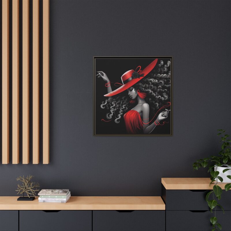 A Moment's Poise - Framed Art Print of Stylish Lady in Red Hat - Image 20