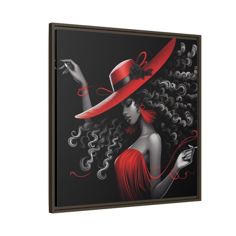 A Moment's Poise - Framed Art Print of Stylish Lady in Red Hat - Image 18