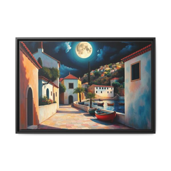 The Hillside Village of Wandering Moon - Framed Matte Canvas Art Print