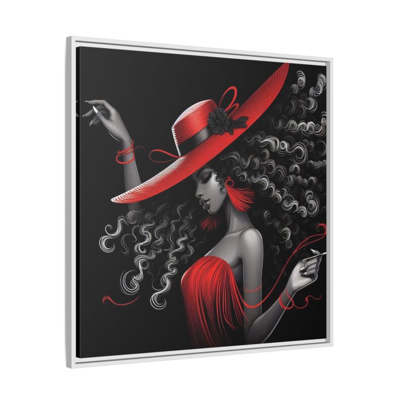 A Moment's Poise - Framed Art Print of Stylish Lady in Red Hat - Image 10