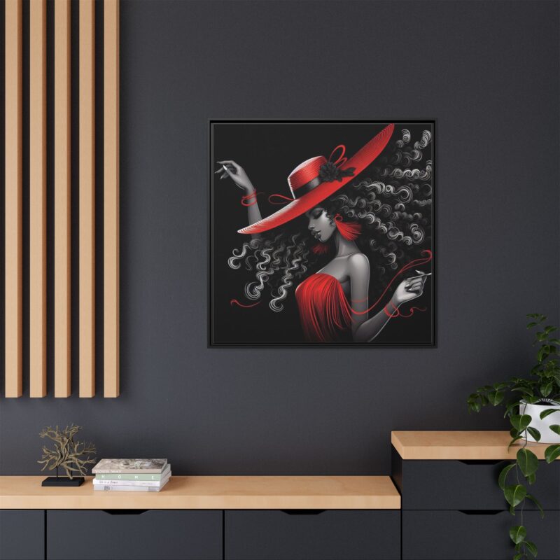 A Moment's Poise - Framed Art Print of Stylish Lady in Red Hat - Image 28
