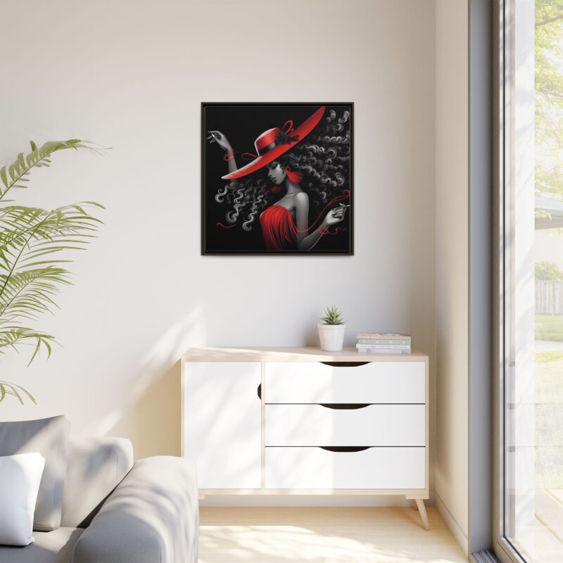 A Moment's Poise - Framed Art Print of Stylish Lady in Red Hat - Image 7