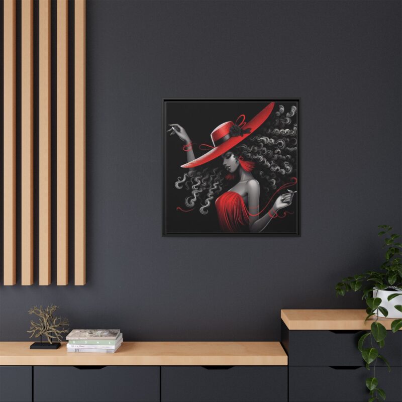 A Moment's Poise - Framed Art Print of Stylish Lady in Red Hat - Image 16