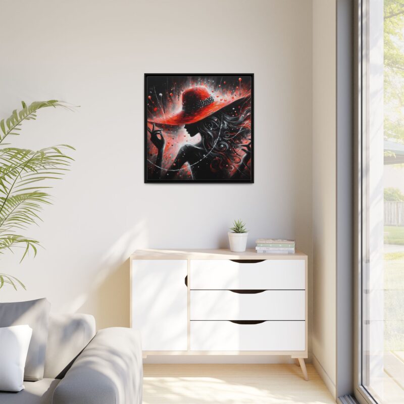Nocturne in Red - Elegant Framed Canvas Art - Image 3