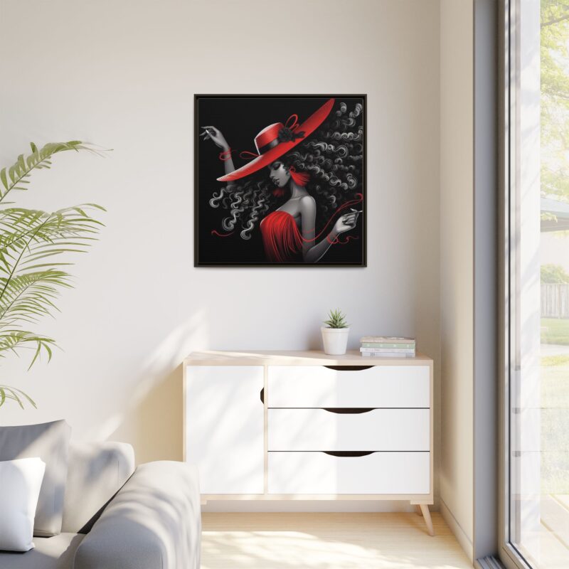 A Moment's Poise - Framed Art Print of Stylish Lady in Red Hat - Image 31
