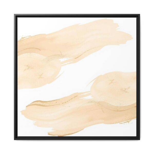 Golden Earthflow - Modern Abstract Framed Canvas Art Print