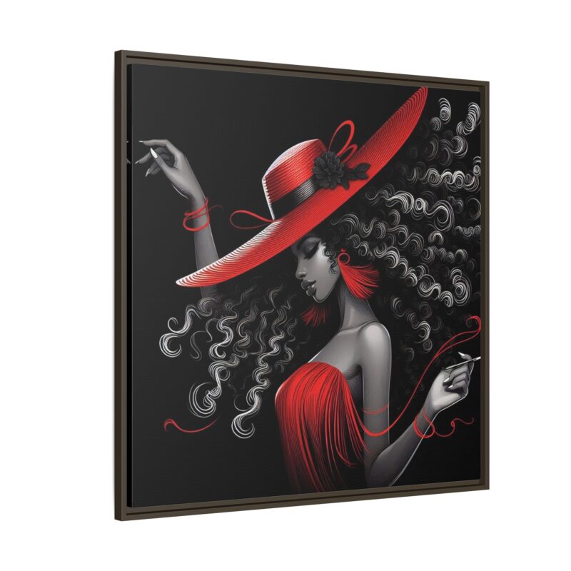 A Moment's Poise - Framed Art Print of Stylish Lady in Red Hat - Image 30