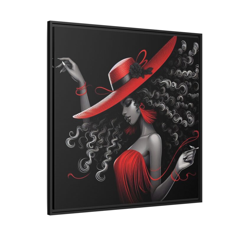 A Moment's Poise - Framed Art Print of Stylish Lady in Red Hat - Image 26