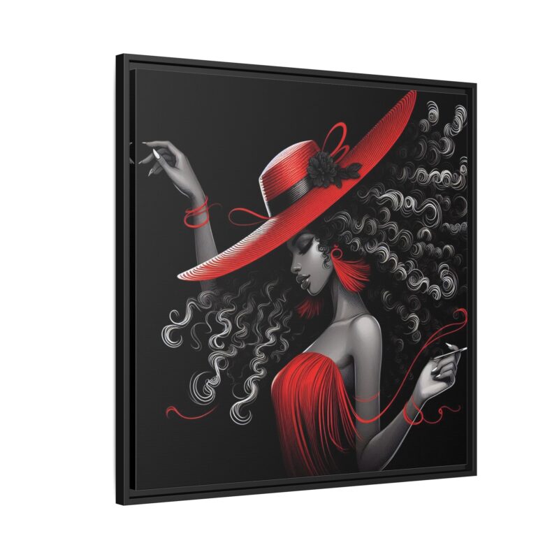 A Moment's Poise - Framed Art Print of Stylish Lady in Red Hat - Image 14
