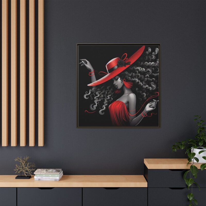 A Moment's Poise - Framed Art Print of Stylish Lady in Red Hat - Image 32