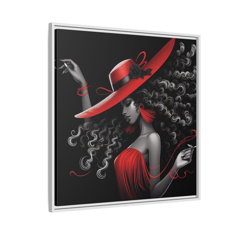 A Moment's Poise - Framed Art Print of Stylish Lady in Red Hat - Image 22