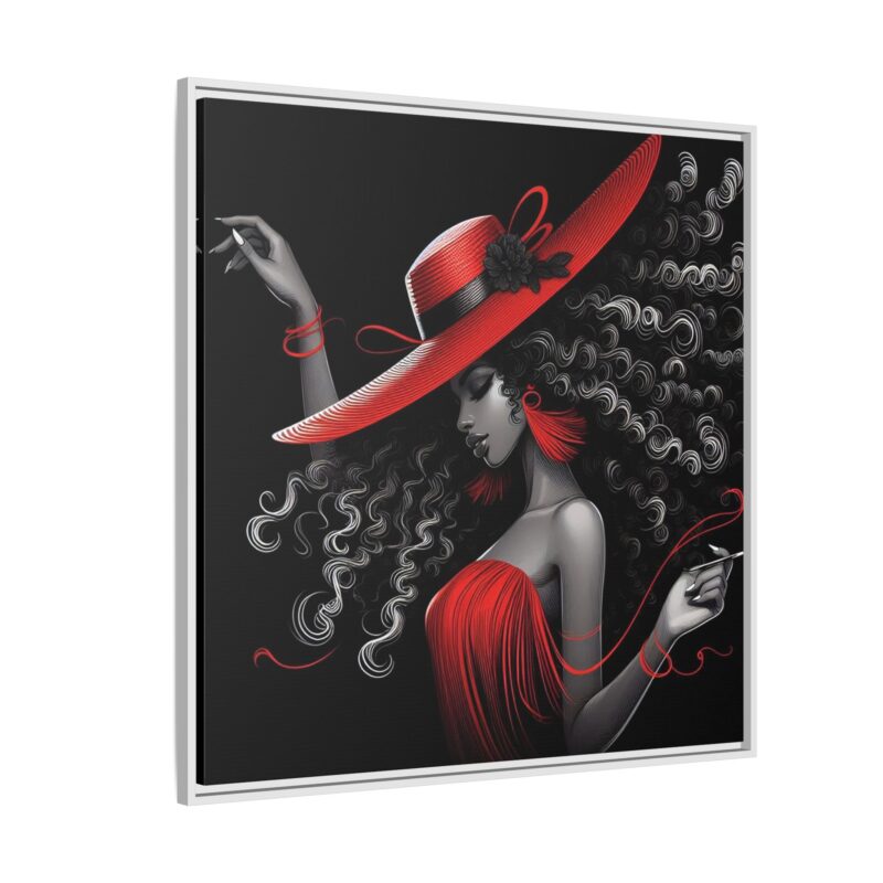 A Moment's Poise - Framed Art Print of Stylish Lady in Red Hat - Image 34