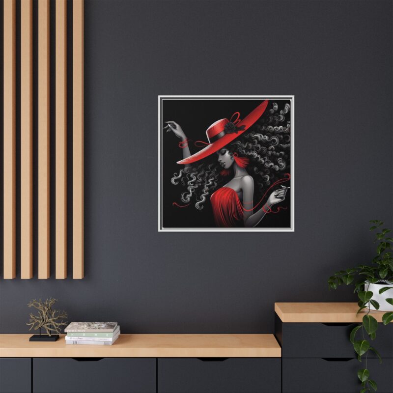A Moment's Poise - Framed Art Print of Stylish Lady in Red Hat - Image 24