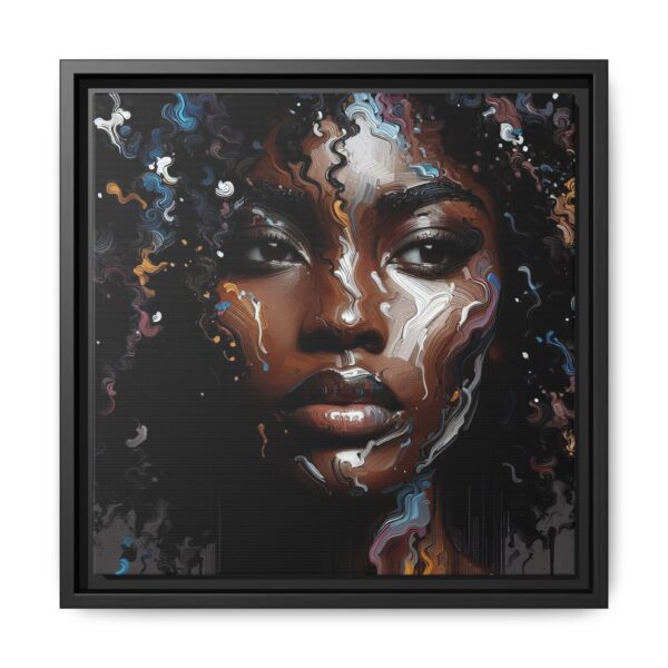 Midnight Rhapsody - Abstract Portrait Matte Framed Canvas