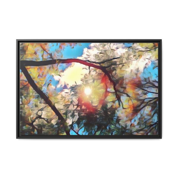 Sun Through the Canopy - Vibrant Framed Canvas Art