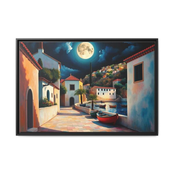 The Hillside Village of Wandering Moon - Framed Matte Canvas Art Print