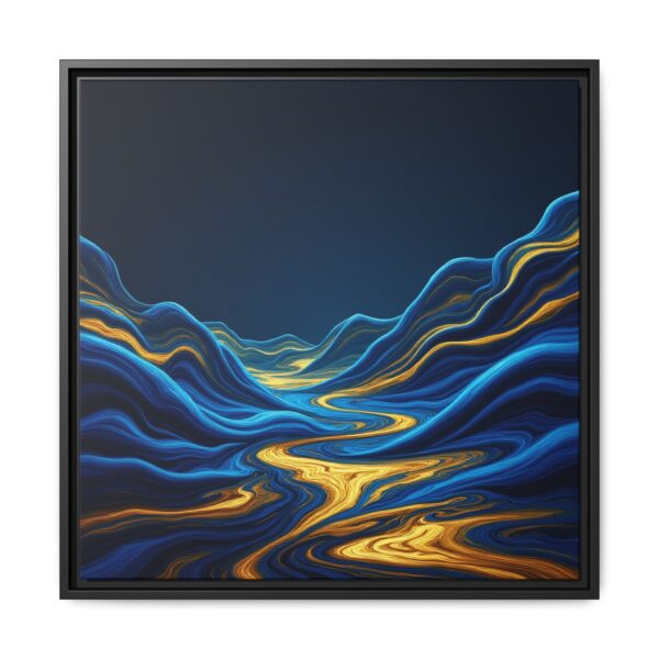 Midnight Meander - Abstract Framed Canvas Print