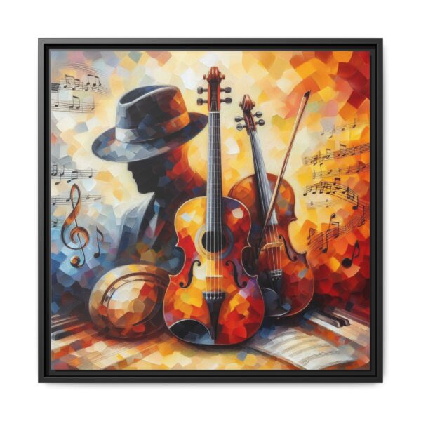 Shadow of a Song - Framed Multi-Color Violin & Hat Decor